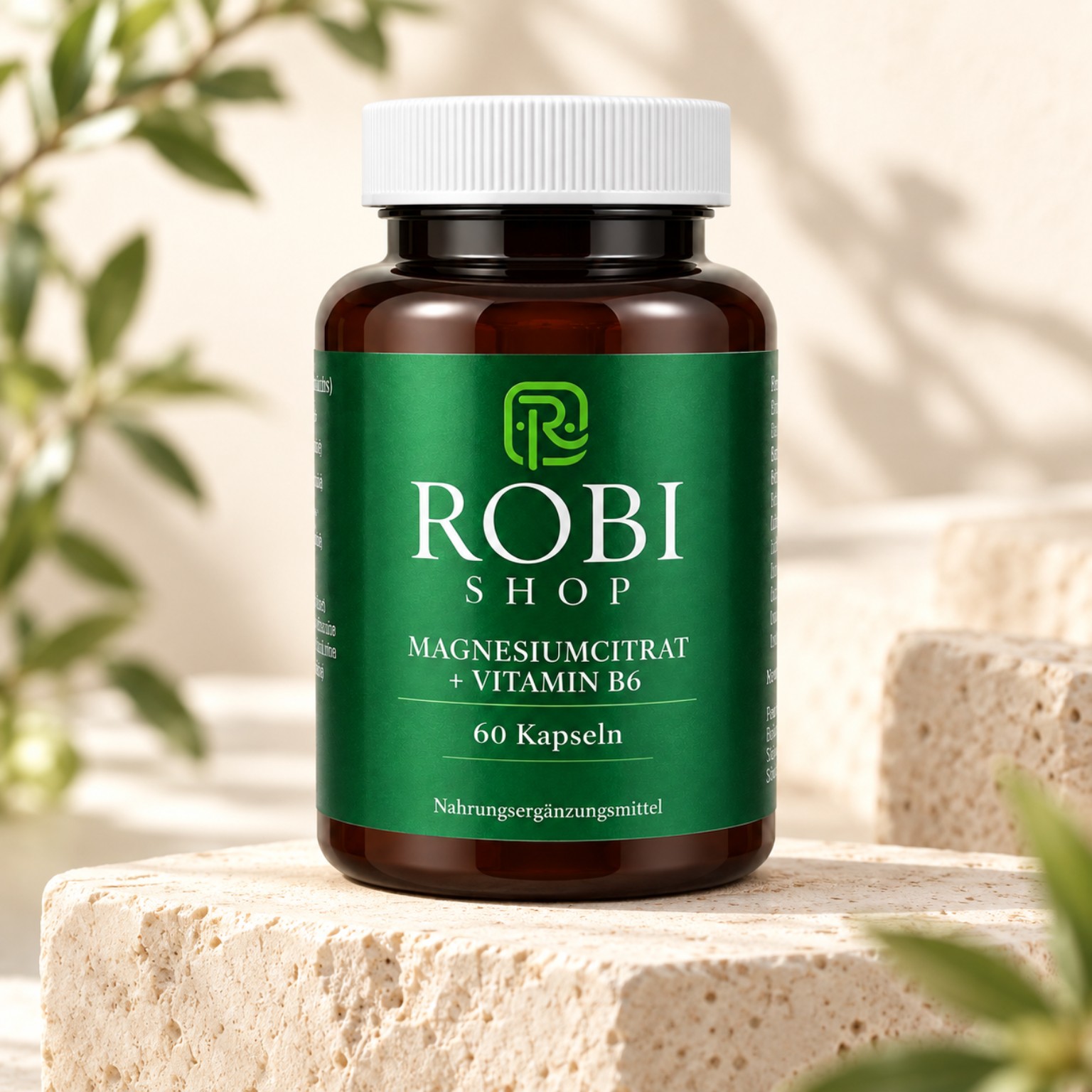 RobiShop Magnesiumcitrat + Vitamin B6 in natürlicher Umgebung